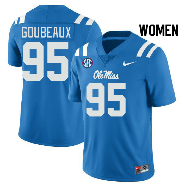 Women #95 Ben Goubeaux Ole Miss Rebels College Football Jerseys Stitched Sale-Power Blue - Click Image to Close